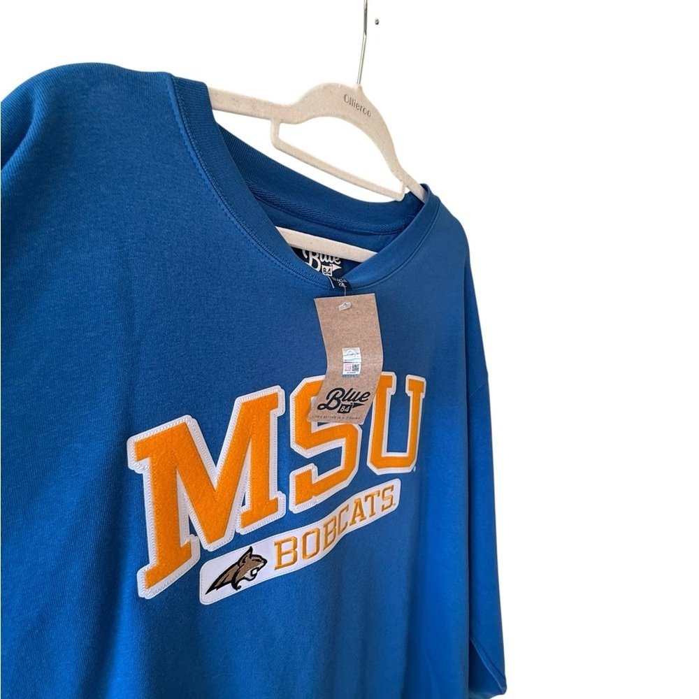 Blue 84 MSU Bobcats Royal Blue Sweatshirt with Gold Lettering - Picture 3 of 6
